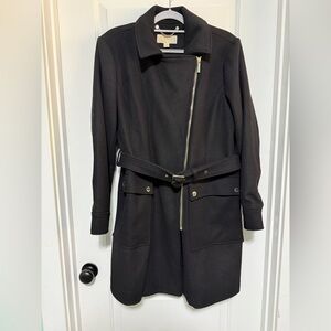Michael Kors Black Pea Coat with Belt